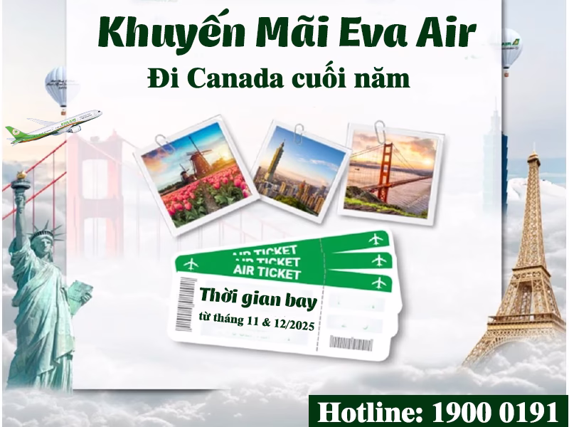 Khuyến mãi eva air đi canada