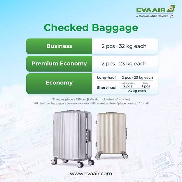 Hành lý ký gửi (Checked Baggage) Eva Air