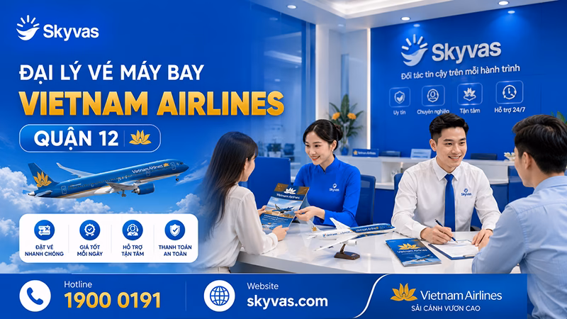 đại lý vé máy bay Vietnam Airlines quận 12