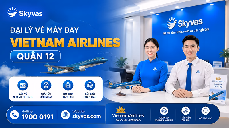 Đại lý vé máy bay Vietnam Airlines Quận 12 - dai ly ve may bay vietnam airlines quan