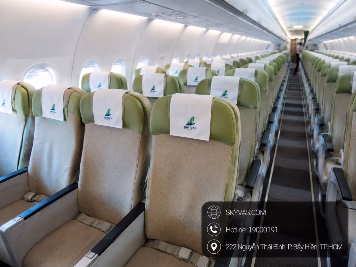 Nội thất khoang máy bay Bamboo Airways