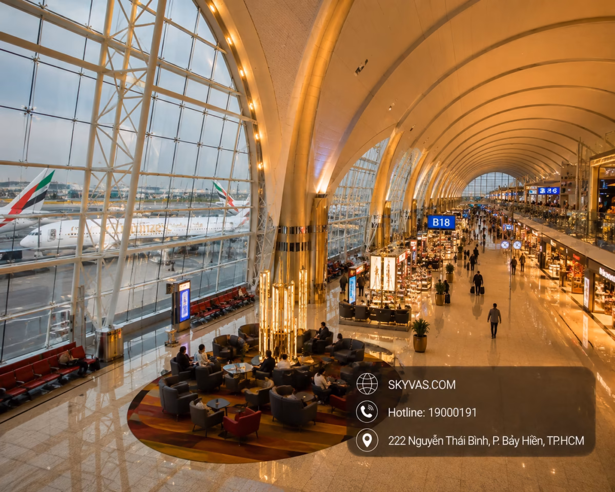 Quá cảnh tại sân bay Dubai với Emirates