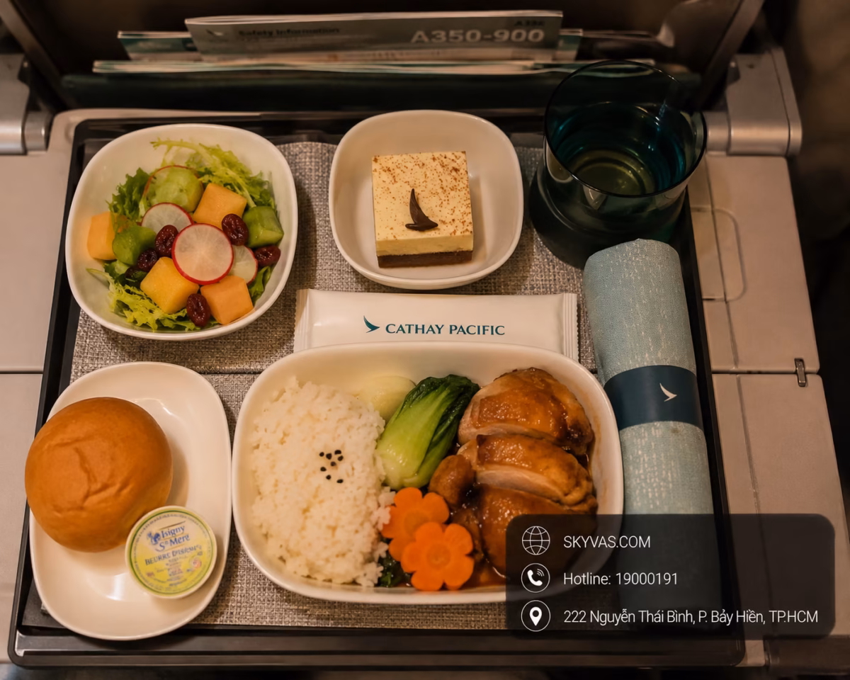 Suất ăn trên chuyến bay Cathay Pacific