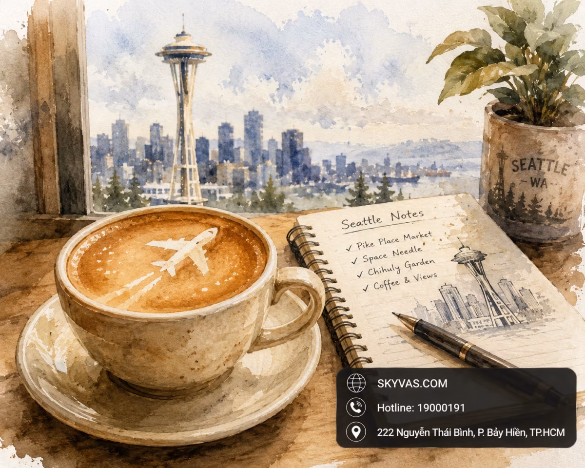Thời điểm đặt vé máy bay đi Seattle giá tốt