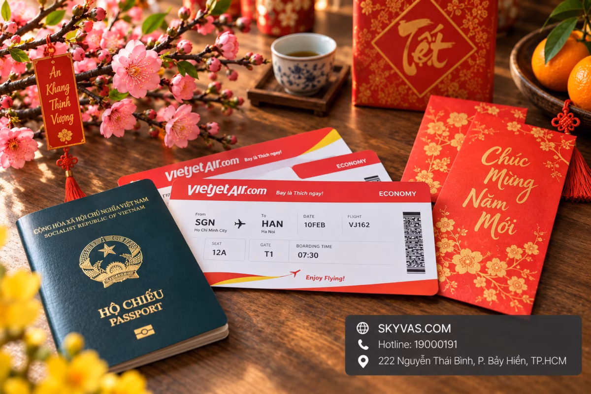 Giá vé Vietjet Tết Đinh Mùi 2027 từ 490.000 đồng