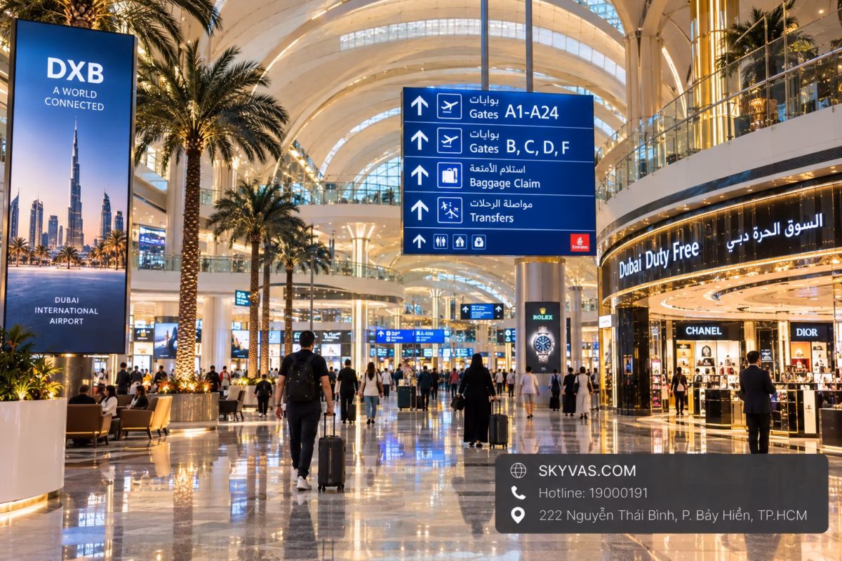 Quá cảnh tại sân bay Dubai UAE